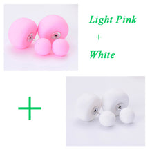 Load image into Gallery viewer, 2 Pair/Lot,2017 New Big Mushroom Double Side Stud Earrings For Women Girls Matte Frosted Simulated Pearl Earrings Pusety Jewelry