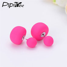 Load image into Gallery viewer, 2 Pair/Lot,2017 New Big Mushroom Double Side Stud Earrings For Women Girls Matte Frosted Simulated Pearl Earrings Pusety Jewelry