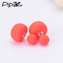 Load image into Gallery viewer, 2 Pair/Lot,2017 New Big Mushroom Double Side Stud Earrings For Women Girls Matte Frosted Simulated Pearl Earrings Pusety Jewelry