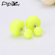 Load image into Gallery viewer, 2 Pair/Lot,2017 New Big Mushroom Double Side Stud Earrings For Women Girls Matte Frosted Simulated Pearl Earrings Pusety Jewelry