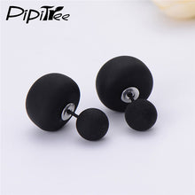 Load image into Gallery viewer, 2 Pair/Lot,2017 New Big Mushroom Double Side Stud Earrings For Women Girls Matte Frosted Simulated Pearl Earrings Pusety Jewelry