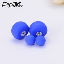 Load image into Gallery viewer, 2 Pair/Lot,2017 New Big Mushroom Double Side Stud Earrings For Women Girls Matte Frosted Simulated Pearl Earrings Pusety Jewelry