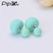 Load image into Gallery viewer, 2 Pair/Lot,2017 New Big Mushroom Double Side Stud Earrings For Women Girls Matte Frosted Simulated Pearl Earrings Pusety Jewelry