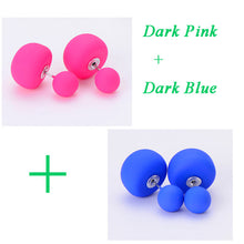 Load image into Gallery viewer, 2 Pair/Lot,2017 New Big Mushroom Double Side Stud Earrings For Women Girls Matte Frosted Simulated Pearl Earrings Pusety Jewelry