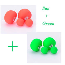 Load image into Gallery viewer, 2 Pair/Lot,2017 New Big Mushroom Double Side Stud Earrings For Women Girls Matte Frosted Simulated Pearl Earrings Pusety Jewelry