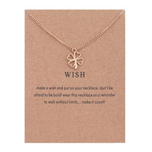 Load image into Gallery viewer, Golden Plated Clover Wish Love Alloy Clavicular Bones Pendant Short Chocker Necklace