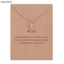 Load image into Gallery viewer, Golden Plated Clover Wish Love Alloy Clavicular Bones Pendant Short Chocker Necklace
