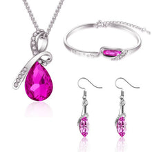 Load image into Gallery viewer, Jewelry Sets New 2014 Crystal Jewelry Sets Pendants &amp; Necklaces Stud Earring Bracelet Bangles Silver Chain Plated For Women Gift