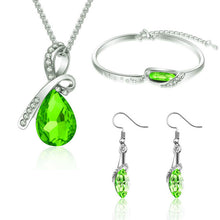 Load image into Gallery viewer, Jewelry Sets New 2014 Crystal Jewelry Sets Pendants &amp; Necklaces Stud Earring Bracelet Bangles Silver Chain Plated For Women Gift