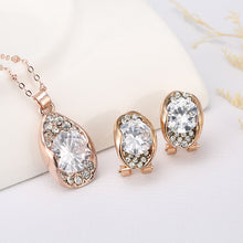 Load image into Gallery viewer, Beautiful Unique Design For Women with Cubic Zirconia Earrings Pendants Necklaces Jewelry Set For Wedding Engagement