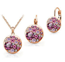 Load image into Gallery viewer, Miss Lady 2017 summer jewelry  Rose Gold color blue and  Pink Big Round african costume Crystal Jewelry Sets for women