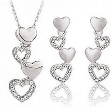 Load image into Gallery viewer, New 2014 Wholesale Austria Crystal Jewerly Sets Heart Crystal Pendants Necklaces Stud Earring For Women