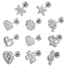 Load image into Gallery viewer, 11 pairs/lot Baby Earrings Set Random Mixed Surgical Steel Earring Studs for Baby Girls Cute Earrings Body Jewelry Pendientes
