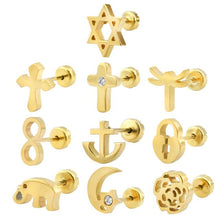 Load image into Gallery viewer, 11 pairs/lot Baby Earrings Set Random Mixed Surgical Steel Earring Studs for Baby Girls Cute Earrings Body Jewelry Pendientes