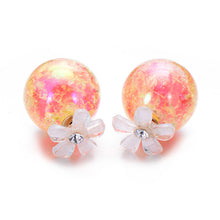 Load image into Gallery viewer, 5 pairs/lot Gradient Color Double Ball Simulated Pearl Earring For Women Crystal Flower Stud Earrings Pusety Brincos Wholesale