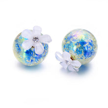 Load image into Gallery viewer, 5 pairs/lot Gradient Color Double Ball Simulated Pearl Earring For Women Crystal Flower Stud Earrings Pusety Brincos Wholesale