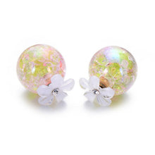 Load image into Gallery viewer, 5 pairs/lot Gradient Color Double Ball Simulated Pearl Earring For Women Crystal Flower Stud Earrings Pusety Brincos Wholesale