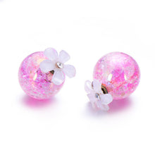 Load image into Gallery viewer, 5 pairs/lot Gradient Color Double Ball Simulated Pearl Earring For Women Crystal Flower Stud Earrings Pusety Brincos Wholesale
