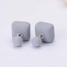 Load image into Gallery viewer, 10 pairs/lot Wholesale Matte Frosted Square Double Sided Ball Stud Earrings Bohemia Simulated Pearl Earrings Summer Jewelry