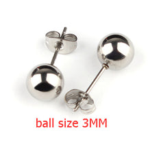 Load image into Gallery viewer, 5pair/lot Stainless Steel Stud Earrings Ear Cuff Jewellery For Wedding Round Ball Ear Cuff For DIY Jewelry Finding F2259
