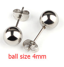 Load image into Gallery viewer, 5pair/lot Stainless Steel Stud Earrings Ear Cuff Jewellery For Wedding Round Ball Ear Cuff For DIY Jewelry Finding F2259