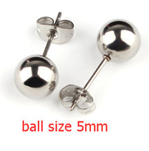 Load image into Gallery viewer, 5pair/lot Stainless Steel Stud Earrings Ear Cuff Jewellery For Wedding Round Ball Ear Cuff For DIY Jewelry Finding F2259