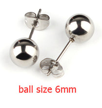 Load image into Gallery viewer, 5pair/lot Stainless Steel Stud Earrings Ear Cuff Jewellery For Wedding Round Ball Ear Cuff For DIY Jewelry Finding F2259