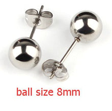 Load image into Gallery viewer, 5pair/lot Stainless Steel Stud Earrings Ear Cuff Jewellery For Wedding Round Ball Ear Cuff For DIY Jewelry Finding F2259