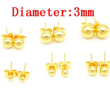 Load image into Gallery viewer, 5pair/lot Stainless Steel Stud Earrings Ear Cuff Jewellery For Wedding Round Ball Ear Cuff For DIY Jewelry Finding F2259