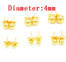 Load image into Gallery viewer, 5pair/lot Stainless Steel Stud Earrings Ear Cuff Jewellery For Wedding Round Ball Ear Cuff For DIY Jewelry Finding F2259