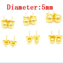 Load image into Gallery viewer, 5pair/lot Stainless Steel Stud Earrings Ear Cuff Jewellery For Wedding Round Ball Ear Cuff For DIY Jewelry Finding F2259