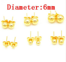 Load image into Gallery viewer, 5pair/lot Stainless Steel Stud Earrings Ear Cuff Jewellery For Wedding Round Ball Ear Cuff For DIY Jewelry Finding F2259