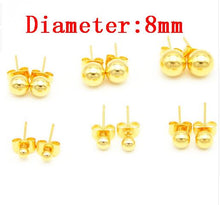 Load image into Gallery viewer, 5pair/lot Stainless Steel Stud Earrings Ear Cuff Jewellery For Wedding Round Ball Ear Cuff For DIY Jewelry Finding F2259
