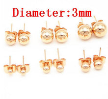 Load image into Gallery viewer, 5pair/lot Stainless Steel Stud Earrings Ear Cuff Jewellery For Wedding Round Ball Ear Cuff For DIY Jewelry Finding F2259