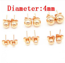 Load image into Gallery viewer, 5pair/lot Stainless Steel Stud Earrings Ear Cuff Jewellery For Wedding Round Ball Ear Cuff For DIY Jewelry Finding F2259
