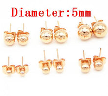 Load image into Gallery viewer, 5pair/lot Stainless Steel Stud Earrings Ear Cuff Jewellery For Wedding Round Ball Ear Cuff For DIY Jewelry Finding F2259