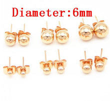 Load image into Gallery viewer, 5pair/lot Stainless Steel Stud Earrings Ear Cuff Jewellery For Wedding Round Ball Ear Cuff For DIY Jewelry Finding F2259