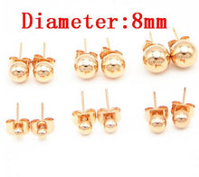 Load image into Gallery viewer, 5pair/lot Stainless Steel Stud Earrings Ear Cuff Jewellery For Wedding Round Ball Ear Cuff For DIY Jewelry Finding F2259