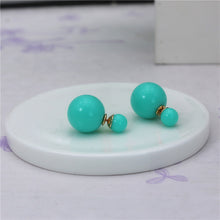 Load image into Gallery viewer, 2017 new fashion brand jewery elegant double imitation pearl stud earrings for women cute opal beads earrings