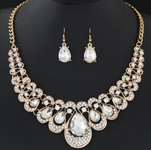 Load image into Gallery viewer, 1 Set Charm Women's Jewelry Drop Earrings Gold Color Pendant Choker Necklace Dangle Hook Bib Jewelry Set Brinco Noiva