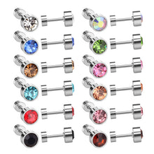 Load image into Gallery viewer, Newest Anti-Allergy Women Earrings Gold/Steel Round Shape Jewelry Screw Back Earring,Wholesale 12pairs/Lot