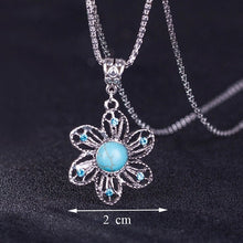 Load image into Gallery viewer, Valentines Day Gift African Beads Blue Stone Jewelry Set Dubai Jewelry Pendant Earring/sets Woman Parure Bijoux Femme