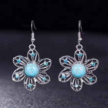 Load image into Gallery viewer, Valentines Day Gift African Beads Blue Stone Jewelry Set Dubai Jewelry Pendant Earring/sets Woman Parure Bijoux Femme