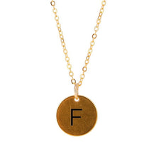 Load image into Gallery viewer, Simple Metal Round Coin Alphabet Letter Pendant Stainless Steel Choker Necklace Gold Chain Women Jewelry Accessories #248955