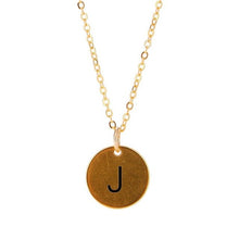 Load image into Gallery viewer, Simple Metal Round Coin Alphabet Letter Pendant Stainless Steel Choker Necklace Gold Chain Women Jewelry Accessories #248955