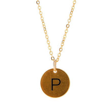 Load image into Gallery viewer, Simple Metal Round Coin Alphabet Letter Pendant Stainless Steel Choker Necklace Gold Chain Women Jewelry Accessories #248955