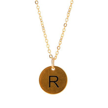 Load image into Gallery viewer, Simple Metal Round Coin Alphabet Letter Pendant Stainless Steel Choker Necklace Gold Chain Women Jewelry Accessories #248955