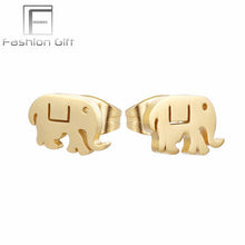 Load image into Gallery viewer, FGifter Fashion Punk Lock Key Stud Earrings Gold Color Stainless Steel Jewelry for Women Girls Ear Piercing Studs