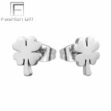 Load image into Gallery viewer, FGifter Fashion Punk Lock Key Stud Earrings Gold Color Stainless Steel Jewelry for Women Girls Ear Piercing Studs