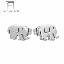 Load image into Gallery viewer, FGifter Fashion Punk Lock Key Stud Earrings Gold Color Stainless Steel Jewelry for Women Girls Ear Piercing Studs